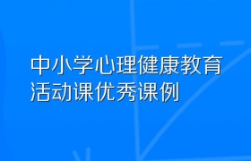 中小学心理健康教育活动课优秀课例