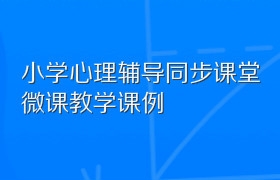 小学心理辅导同步课堂微课教学课例