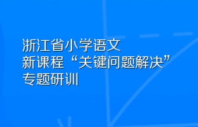 浙江省小学语文新课程“关键问题解决”专题研训