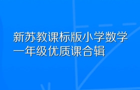 新苏教课标版小学数学一年级优质课合辑