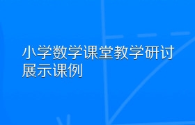 小学数学课堂教学研讨展示课例