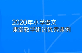 2020年小学语文课堂教学研讨优秀课例