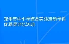 郑州市中小学综合实践活动学科优质课评比活动