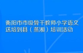 衡阳市市级骨干教师小学语文送培到县（蒸湘）培训活动
