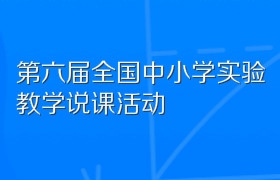 第六届全国中小学实验教学说课活动