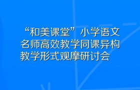 “和美课堂”小学语文名师高效教学同课异构教学形式观摩研讨会