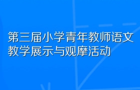 第三届小学青年教师语文教学展示与观摩活动