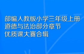 部编人教版小学三年级上册道德与法治部分章节优质课大赛合辑