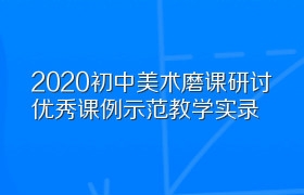 2020初中美术磨课研讨优秀课例示范教学实录