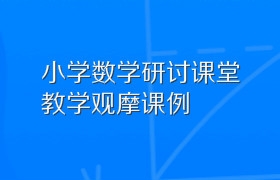 小学数学研讨课堂教学观摩课例 