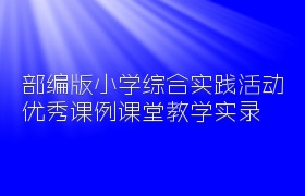 部编版小学综合实践活动优秀课例课堂教学实录