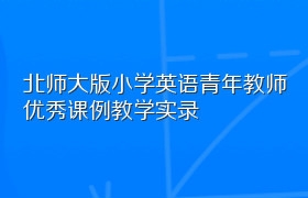 北师大版小学英语青年教师优秀课例教学实录