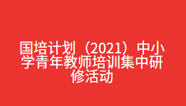 国培计划（2021）中小学青年教师培训集中研修活动