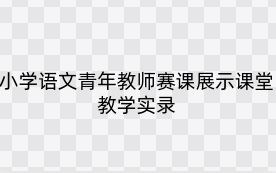 小学语文青年教师赛课展示课堂教学实录